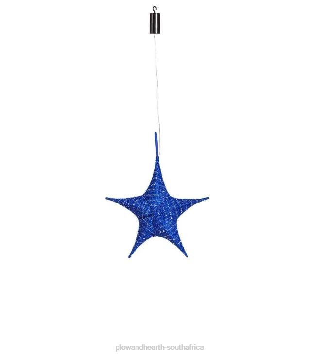 Yard & Garden Plow & Hearth Lighted Hanging Fabric Star NFLB232