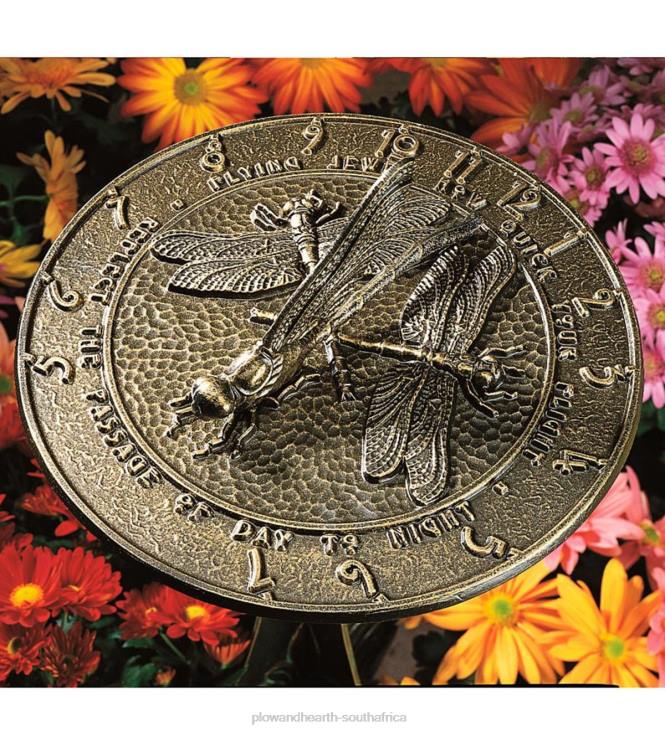 Yard & Garden Plow & Hearth Made in America Recycled Aluminum Dragonfly Sundial NFLB105