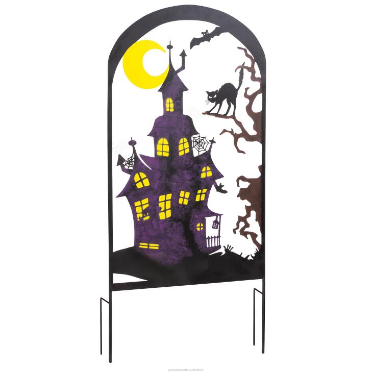 Yard & Garden Plow & Hearth Metal Halloween Trellises In Witch And Haunted House Designs - Haunted House NFLB203
