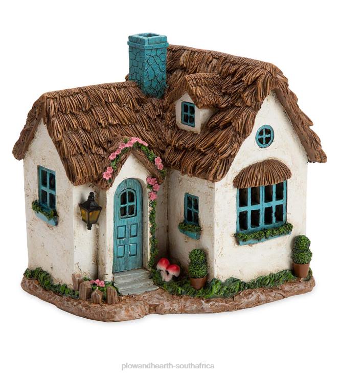 Yard & Garden Plow & Hearth Miniature Fairy Garden Solar English Cottage House NFLB186