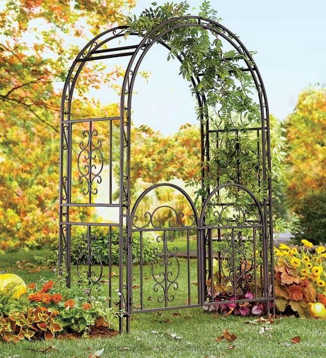 Yard & Garden Plow & Hearth Montebello Scrollwork Metal Garden Arbor NFLB69