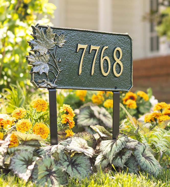 Yard & Garden Plow & Hearth Natural Elements Cast Aluminum Address Plaques NFLB86