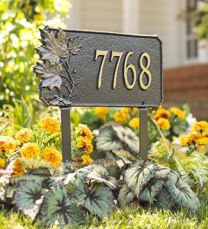 Yard & Garden Plow & Hearth Natural Elements Cast Aluminum Address Plaques NFLB86