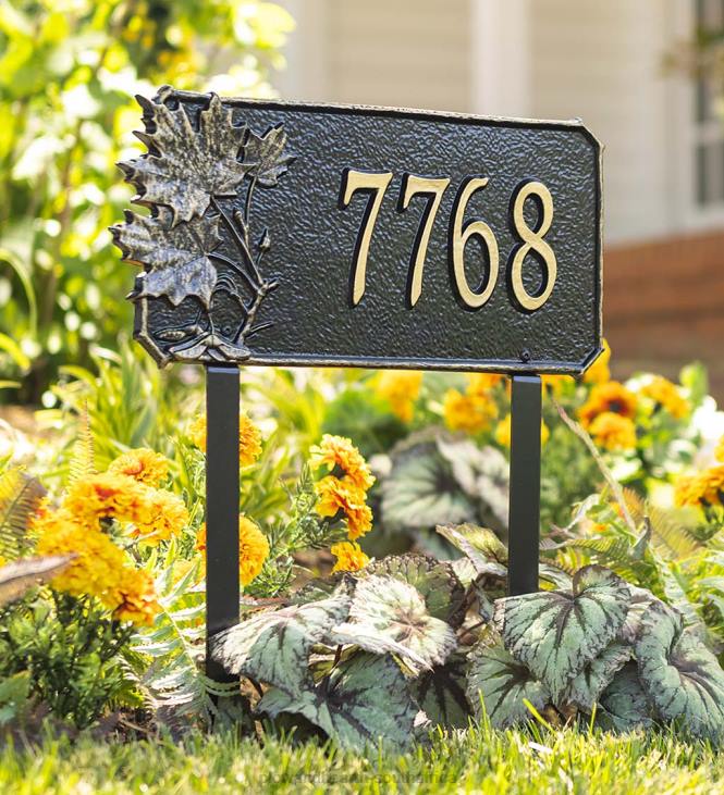 Yard & Garden Plow & Hearth Natural Elements Cast Aluminum Address Plaques NFLB86