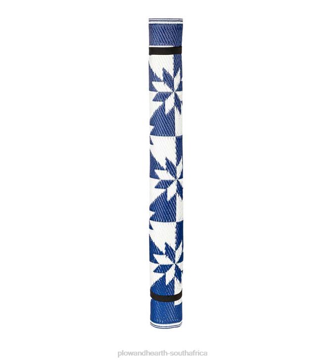 Yard & Garden Plow & Hearth Navy and White Stars Reversible Weather-Resistant Rug NFLB399