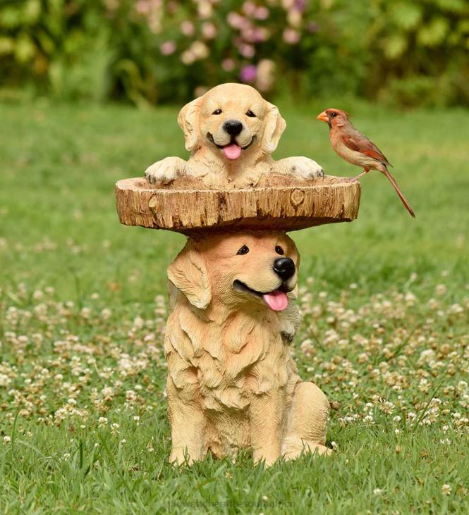 Yard & Garden Plow & Hearth Playful Puppies Birdbath NFLB90