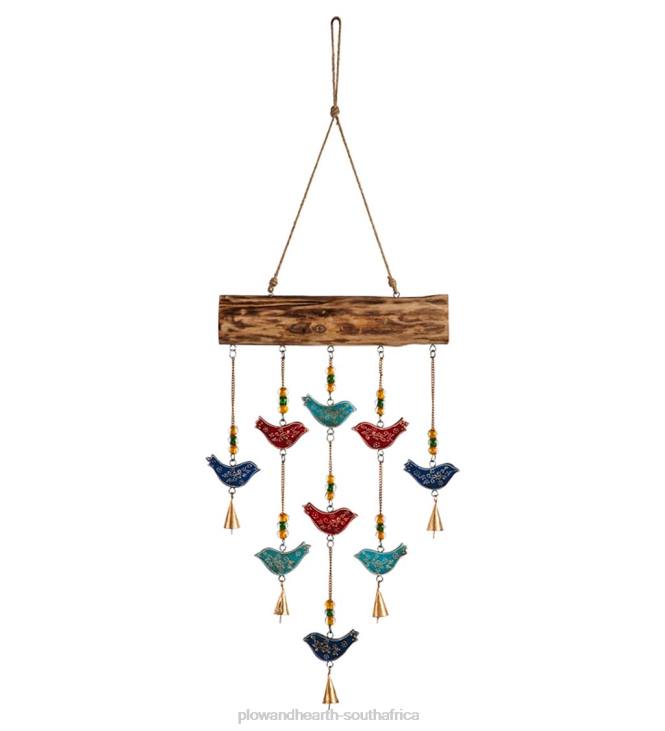 Yard & Garden Plow & Hearth Rustic Metal Bird Wind Chime NFLB272