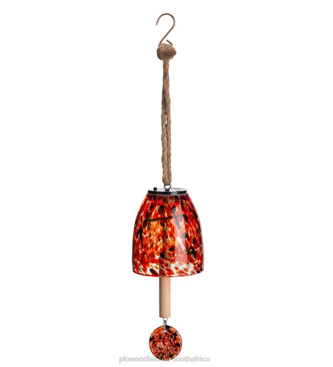 Yard & Garden Plow & Hearth Solar Art Glass Bell Chime - Red NFLB107