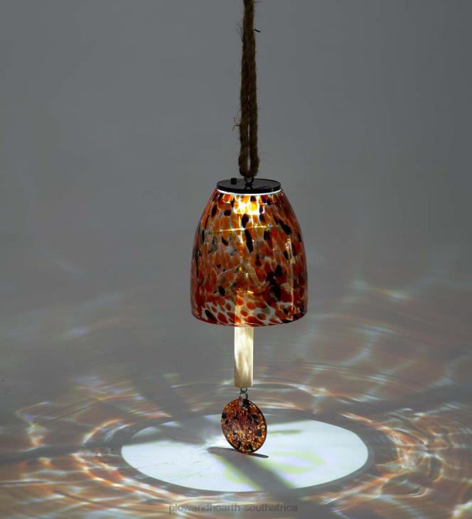 Yard & Garden Plow & Hearth Solar Art Glass Bell Chime - Red NFLB107