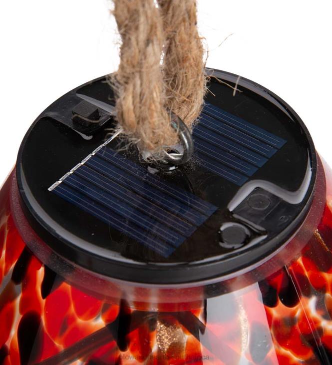 Yard & Garden Plow & Hearth Solar Art Glass Bell Chime - Red NFLB107
