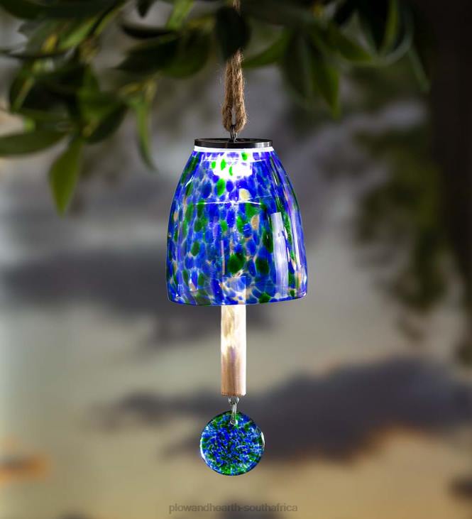 Yard & Garden Plow & Hearth Solar Art Glass Bell Chime - Red NFLB107