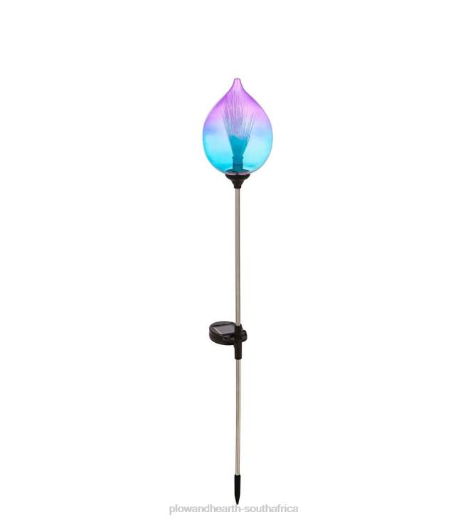 Yard & Garden Plow & Hearth Solar Fiberoptic Torch - Blue NFLB403