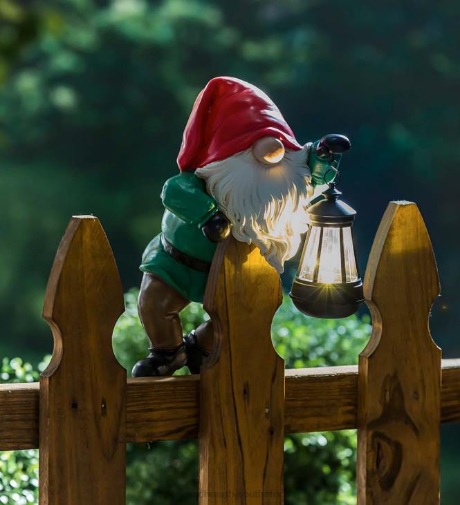 Yard & Garden Plow & Hearth Solar Gnome Fence Hanger NFLB333