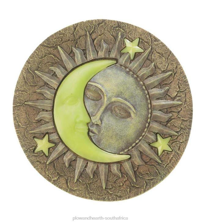 Yard & Garden Plow & Hearth Sun, Moon and Stars Glow-In-The-Dark Garden Stepping Stone NFLB252