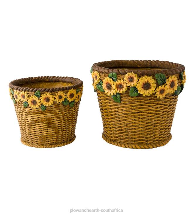 Yard & Garden Plow & Hearth Sunflower Basket Planters, Set of 2 NFLB268