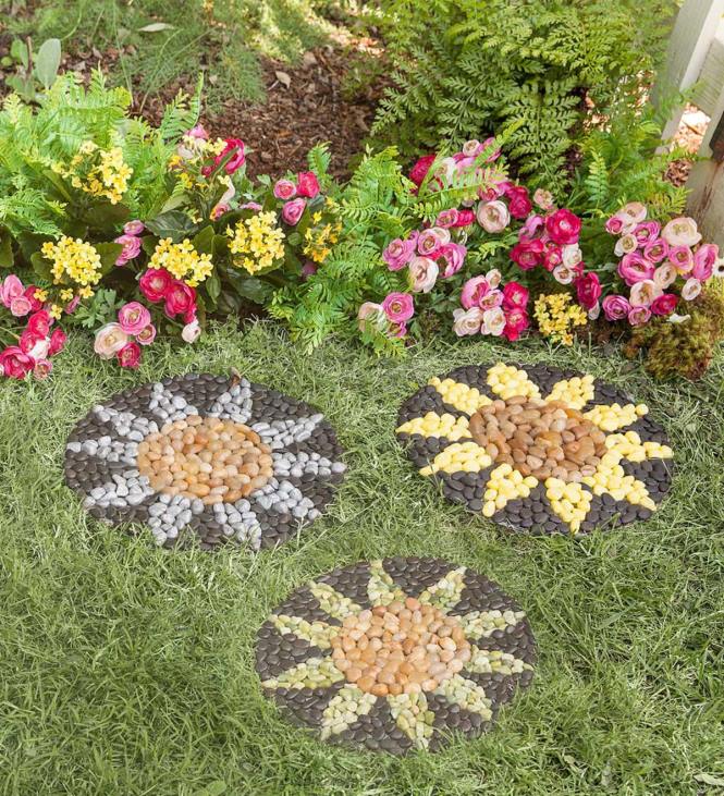 Yard & Garden Plow & Hearth Sunflower Stepping Stones, Set of 3 NFLB136