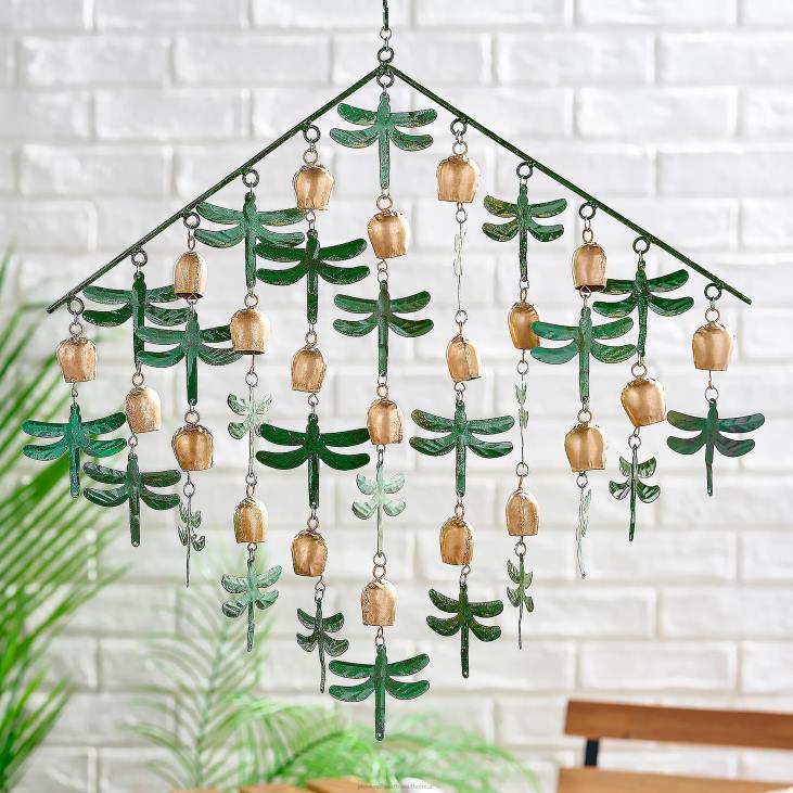 Yard & Garden Plow & Hearth Tiered Garden Icons and Bells Wind Mobile - Butterfly NFLB128