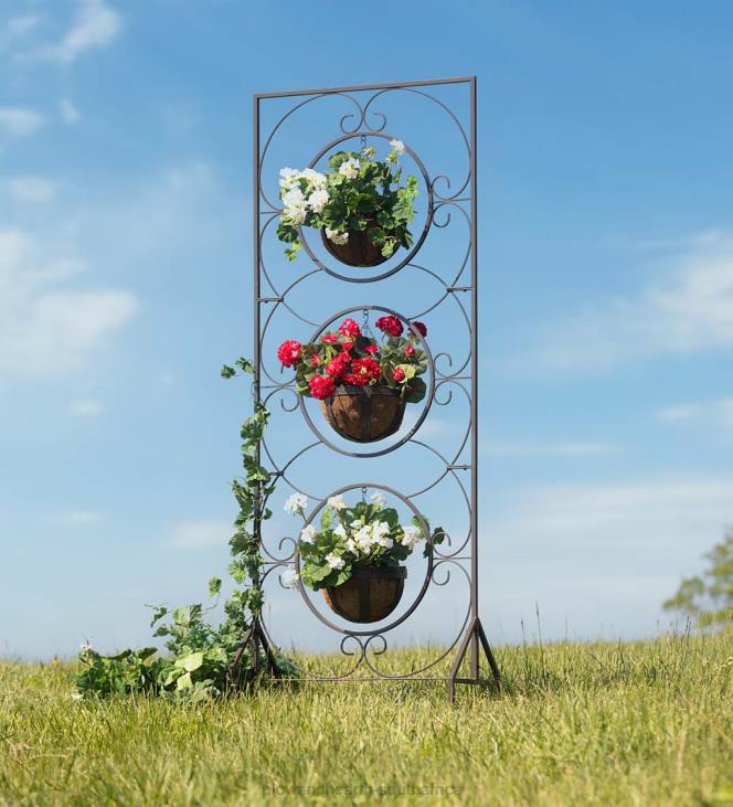 Yard & Garden Plow & Hearth Triple Planter Metal Garden Trellis NFLB238