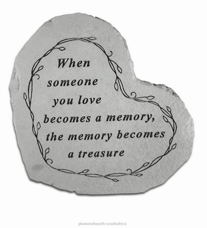 Yard & Garden Plow & Hearth USA-Made Cast Stone Heart Memorial Indoor/Outdoor Plaque NFLB96