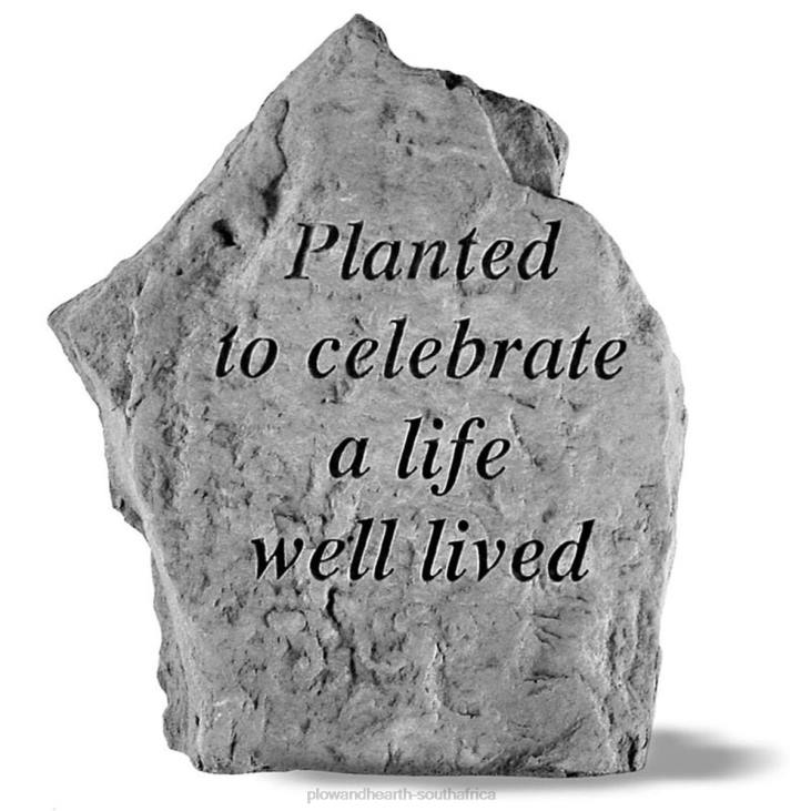 Yard & Garden Plow & Hearth USA-Made Cast Stone Life Well Lived Memorial Plaque NFLB172