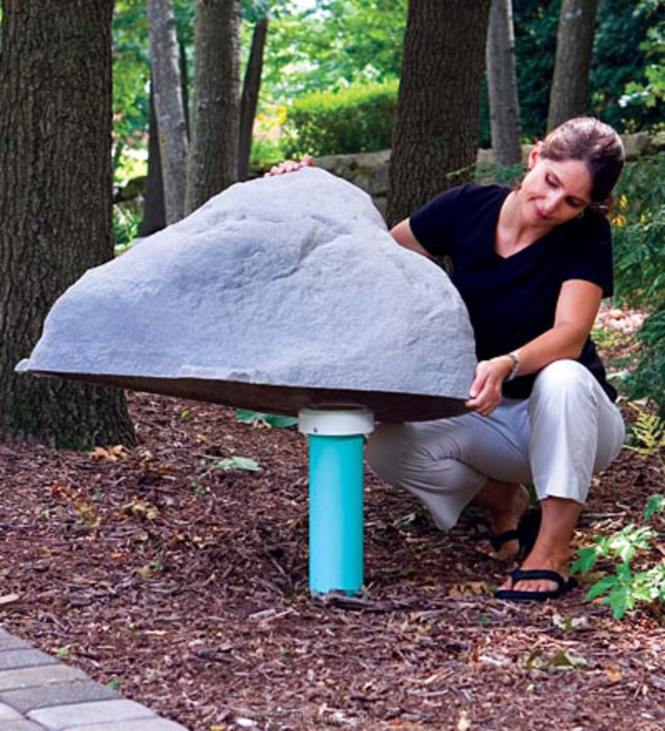 Yard & Garden Plow & Hearth USA-Made Medium Mock Rock - Gray NFLB73