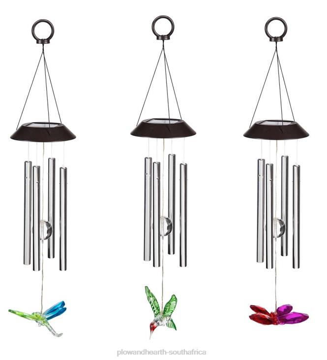 Yard & Garden Plow & Hearth Winged Wonders Solar Wind Chimes, Set of 3 NFLB311