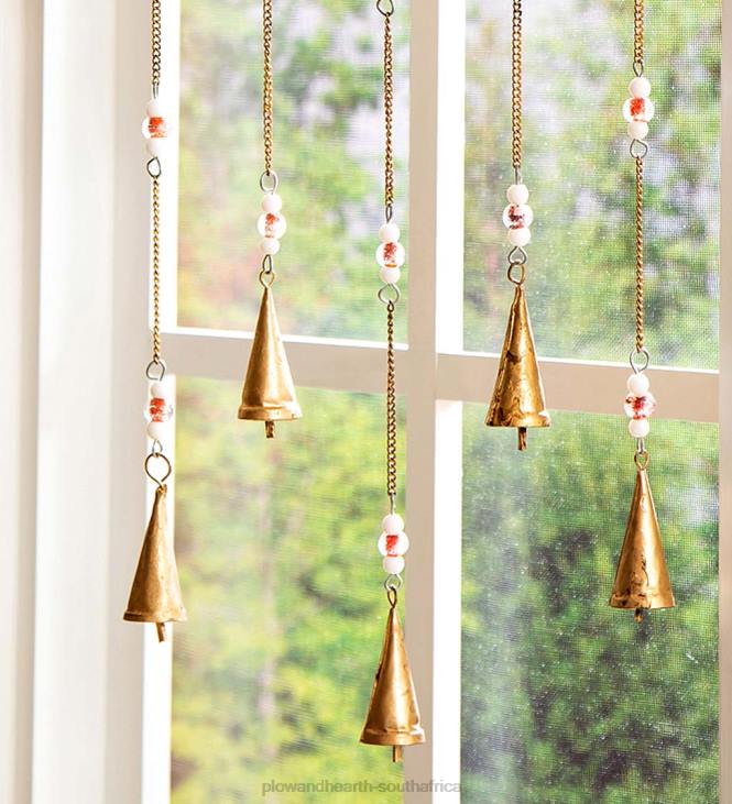 Yard & Garden Plow & Hearth Wooden Sun Dreamcatcher Wind Chime with Bells NFLB314