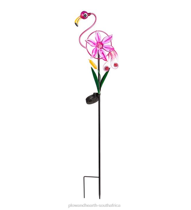 Yard & Garden Plow & Hearth Bobble Bird Solar Garden Stake - Flamingo NFLB134