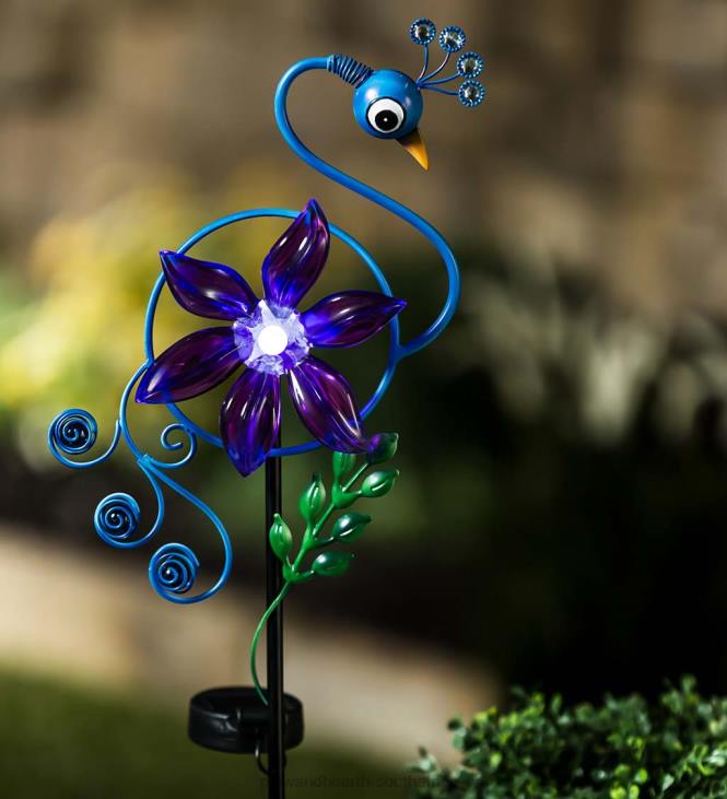 Yard & Garden Plow & Hearth Bobble Bird Solar Garden Stake - Flamingo NFLB134