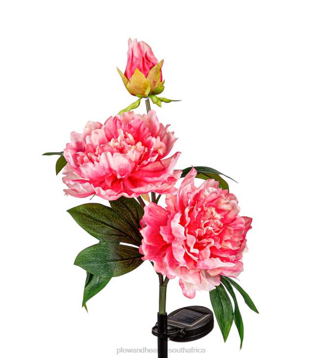 Yard & Garden Plow & Hearth Dark Pink Peony Solar Garden Stake NFLB153