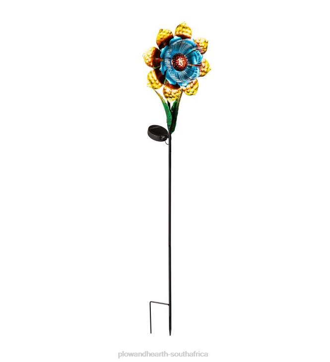 Yard & Garden Plow & Hearth Floral Fiber Optic Solar Garden Stake - Blue NFLB446