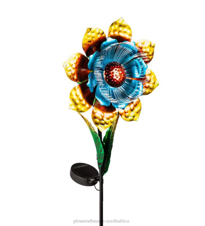 Yard & Garden Plow & Hearth Floral Fiber Optic Solar Garden Stake - Blue NFLB446