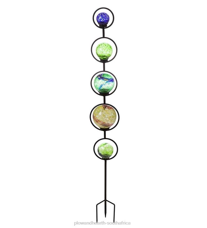 Yard & Garden Plow & Hearth Glow-in-the-Dark Art Glass Globes with Metal Frame Garden Stake NFLB223