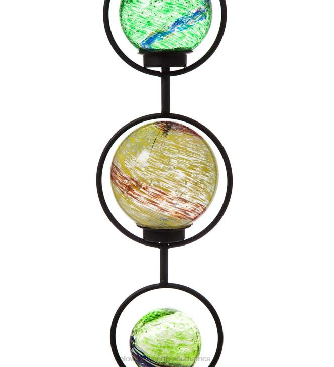 Yard & Garden Plow & Hearth Glow-in-the-Dark Art Glass Globes with Metal Frame Garden Stake NFLB223
