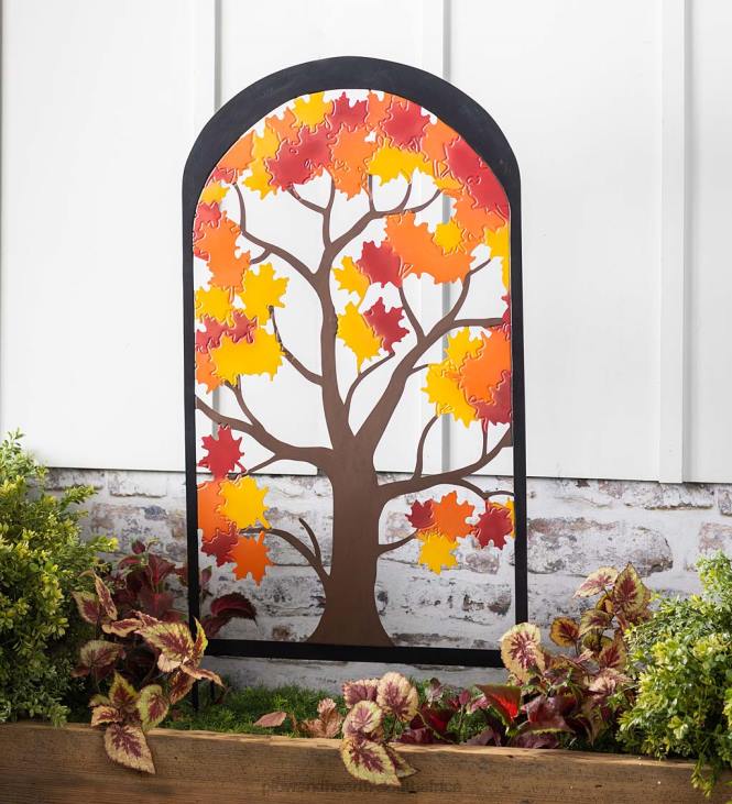 Yard & Garden Plow & Hearth Metal Fall Leaves Garden Trellis NFLB438