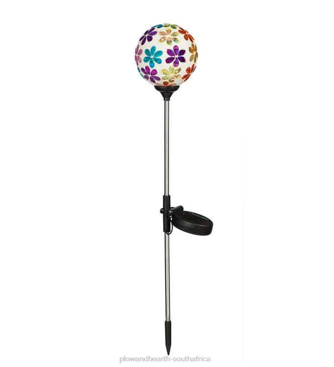 Yard & Garden Plow & Hearth Mosaic Globes Solar Garden Stakes - Flower NFLB226