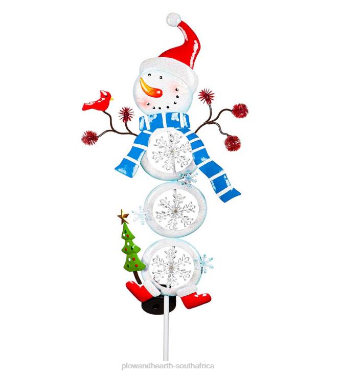 Yard & Garden Plow & Hearth Snowman Solar Garden Stake - Snowflake NFLB436