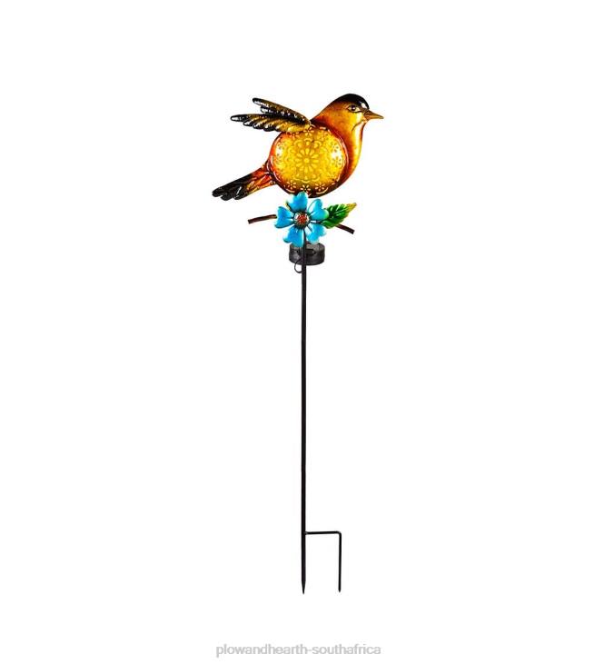 Yard & Garden Plow & Hearth Solar Bird Garden Stake - Yellow NFLB434