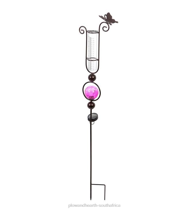 Yard & Garden Plow & Hearth Solar Rain Gauge Garden Stake - Pink NFLB285