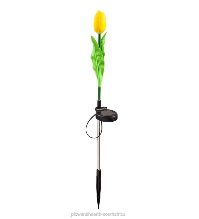 Yard & Garden Plow & Hearth Solar Tulip Garden Stake - Yellow NFLB240
