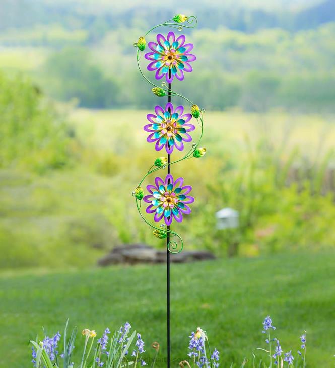 Yard & Garden Plow & Hearth Spinning Violets Garden Stake NFLB269
