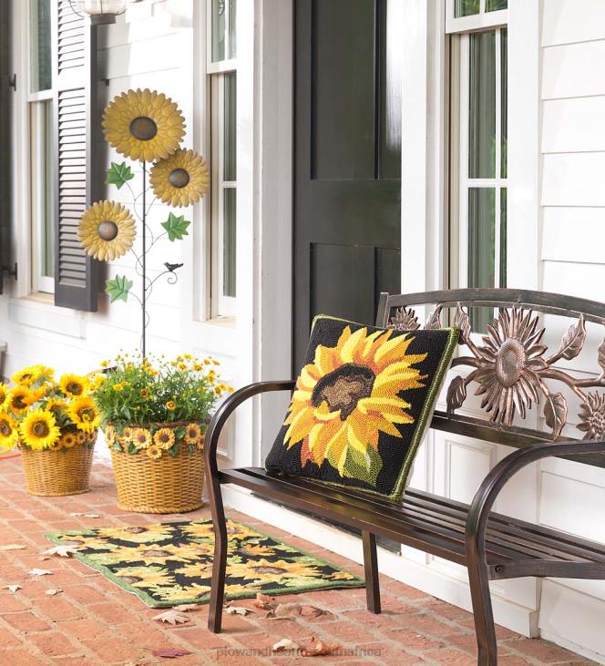Yard & Garden Plow & Hearth Sunflower Garden Metal Stake NFLB164