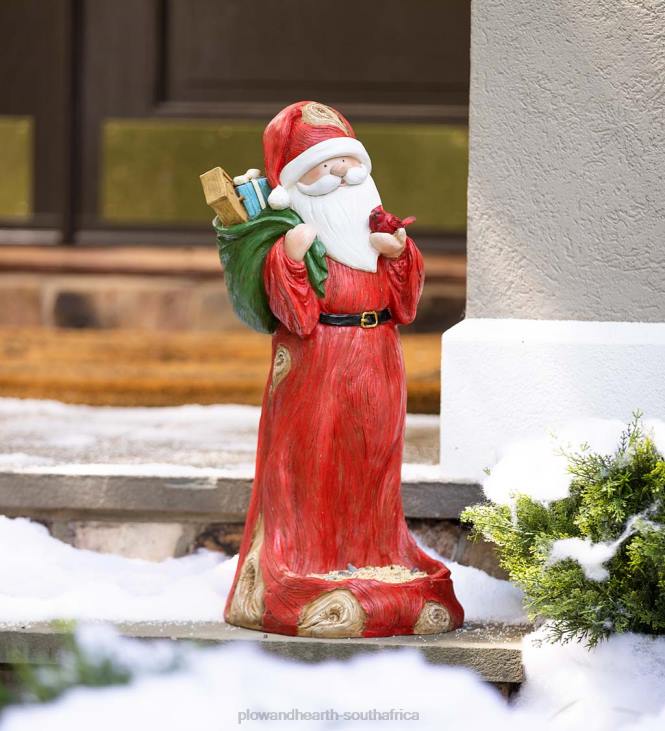 Yard & Garden Plow & Hearth All-Weather Santa Bird Feeder Statue NFLB106