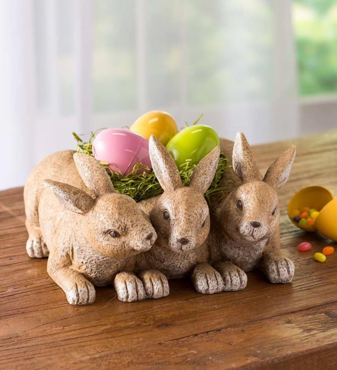 Yard & Garden Plow & Hearth Bunny Triplets Planter NFLB414