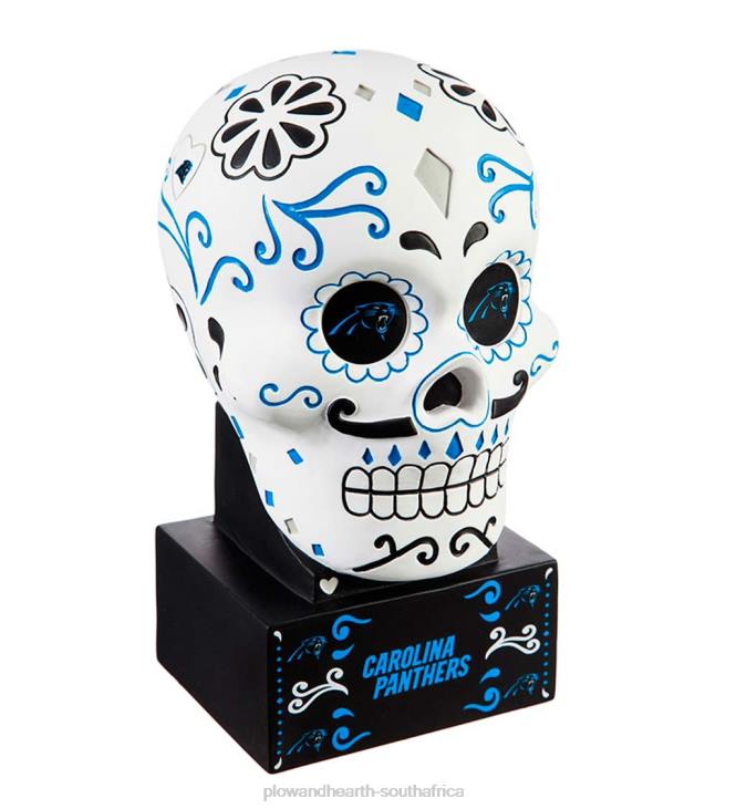 Yard & Garden Plow & Hearth Carolina Panthers Sugar Skull Statue NFLB364