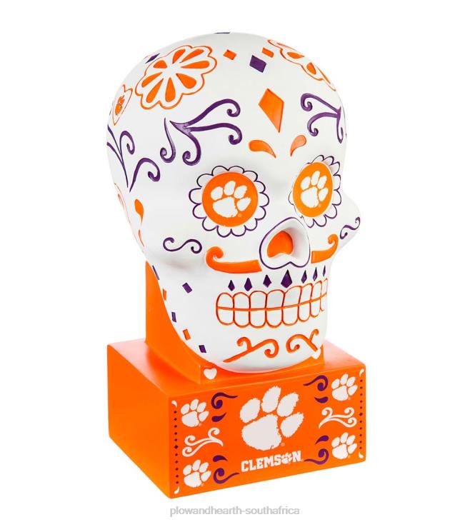 Yard & Garden Plow & Hearth Clemson University Sugar Skull Statue NFLB385