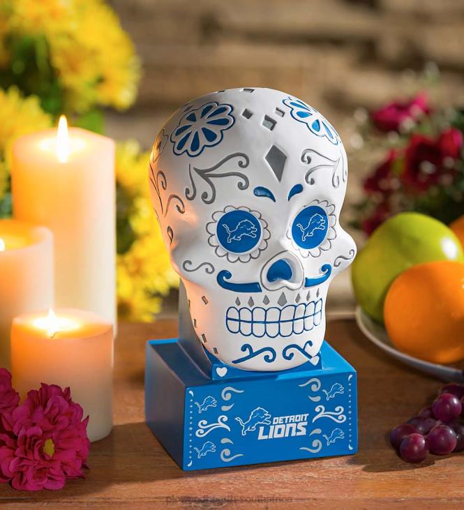 Yard & Garden Plow & Hearth Detroit Lions Sugar Skull Statue NFLB339