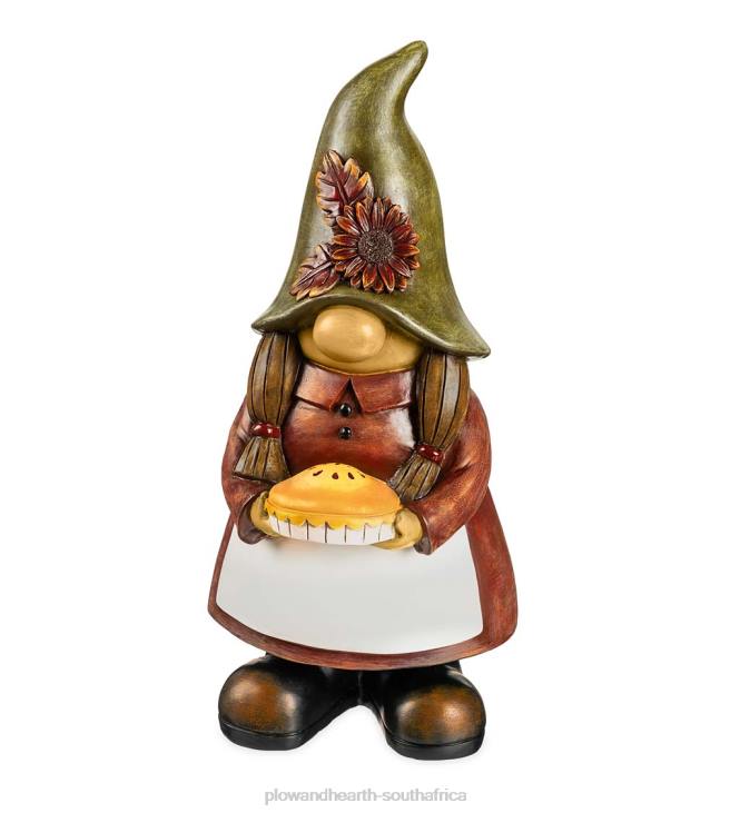 Yard & Garden Plow & Hearth Fall Harvest Garden Gnome Statue - Lady with Pie NFLB174