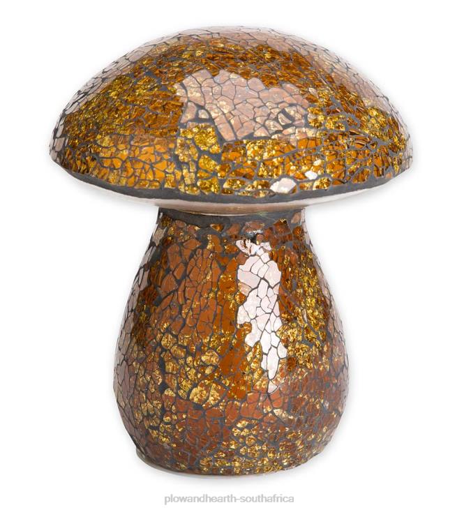 Yard & Garden Plow & Hearth Glass Mosaic Mushroom Lawn Ornament - Amber NFLB420