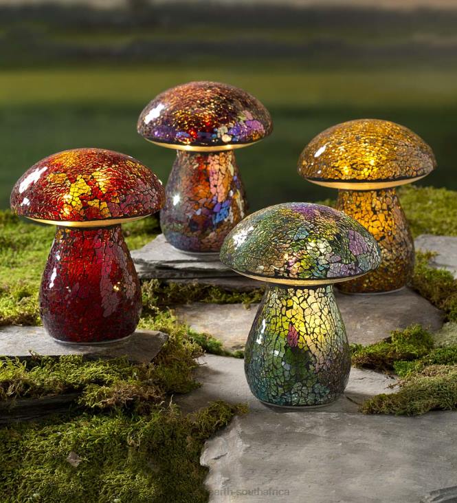 Yard & Garden Plow & Hearth Glass Mosaic Mushroom Lawn Ornament - Amber NFLB420